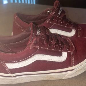 Vans Red and White Sneakers Classic Skate Style sz 2